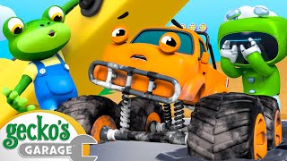 Messy Monster Truck Fix  Gecko the Mechanic  Vehicle Repair Cartoons  Buses Trucks and Cars [upl. by On]