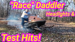 quotRacequot Ski Daddler Headlights and Test Hits Vintage AMF one lung racing snowmobile [upl. by Inami]