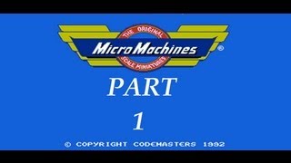 Micro Machines NES Complete Walkthrough Part 1 [upl. by Joyann]