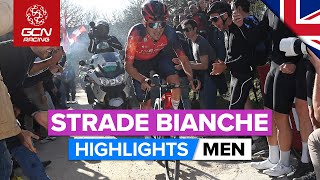 Spectacular LongRange Attack In Thrilling Race  Strade Bianche 2023 Highlights  Men [upl. by Nonnag]