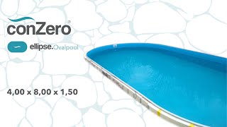 conZero Ovalpool 400 x 800 x 150 mit Gegenstromanlage [upl. by Ainegul]