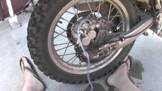 KLR 650motorcycle rear brake bleed [upl. by Halyhs]