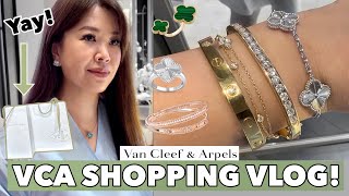 VCA SHOPPING VLOG  Buying my next piece 💠 Love The White Gold Alhambra Guilloche Van Cleef Arpels [upl. by Crean]