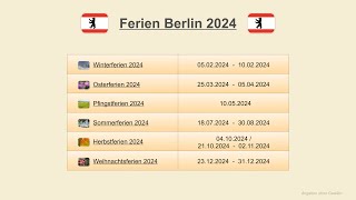 Ferien Berlin 2024 [upl. by Lalita]