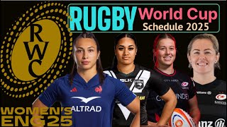 Womens Rugby World Cup 2025 Schedule England Australia USA in Pool A 10th WC from 22nd August [upl. by Ical]