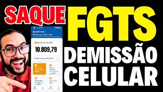 SAQUE DO FGTS NA DEMISSÃO E A MULTA DO FGTS PELO APLICATIVO CAIXA  PASSO A PASSO PARA SACAR O FGTS [upl. by Aennil]