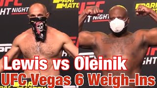 UFC Vegas 6 WeighIn Derrick Lewis vs Aleksei Oleinik [upl. by Nive]