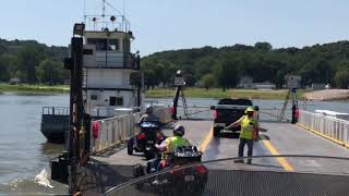 KAMPSVILLE RIVER FERRY ILLINOIS II CROSSING ILLINOIS RIVER [upl. by Apostles]