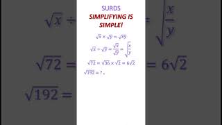 MiniMaths  Simplifying Surds  GCSE Maths Revision [upl. by Penoyer]