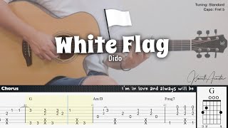 White Flag  Dido  Fingerstyle Guitar  TAB  Chords  Lyrics [upl. by Cleon767]