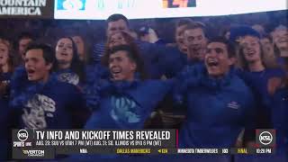 Kickoff Times TV Info Released For Utah BYU Football Games [upl. by Nydroj14]