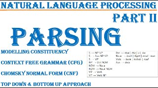 Part 2 NLP Parsers Modelling Constituency CFG Chomsky Normal Form CNF Top down amp Bottom Up [upl. by Cele]