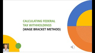 Calculating federal tax withholdings percentage method [upl. by Nyleve]