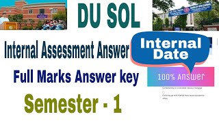 DU sol internal assessment 1st semester du sol internal assessment 1st semester answer key [upl. by Reimer]