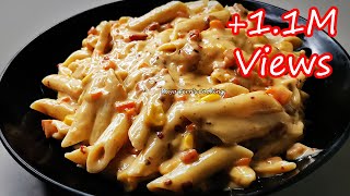 HOW TO MAKE PENNE PASTA IN CREAMY CHEESY WHITE SAUCE  PASTA IN WHITE SAUCE  WHITE SAUCE PASTA [upl. by Aisats]