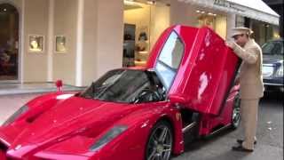 Monaco Ferrari Enzo Ferrari CRAZY startup [upl. by Ehudd]