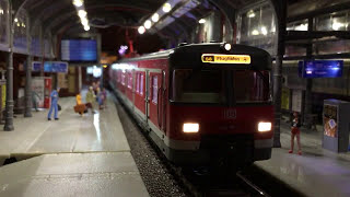 HO station diorama DB ①  German commuter trains and TEEs [upl. by Lindgren]