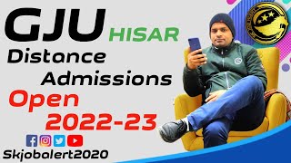 GJU Distance Education Admission 202223  GJU Hisar UG and PG Distance Admission 2022  Skjobalert [upl. by Kind38]