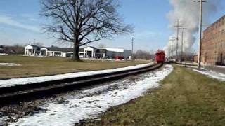 Owosso  1225 Steam Engine Train and Diesel  November  Shiawassee Street Crossing 0001wmv [upl. by Ochs138]