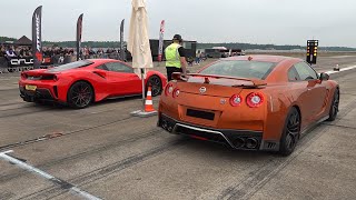 Nissan GTR R35 vs Ferrari 488 Pista [upl. by Willow]