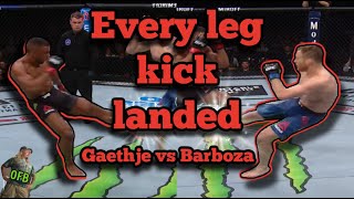 Every leg kick landed Gaethje vs Barboza [upl. by Asinet]