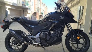 Awesome Sound 2014 Honda NC700X with Mivv Suono Black Steel Carbon Slip On Exhaust Can [upl. by Ailama36]