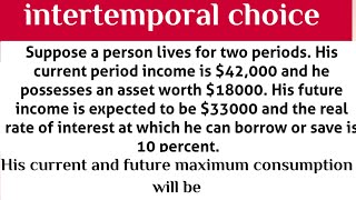 intertemporal choice Example intertemporalBudgetConstraint [upl. by Lindsy35]