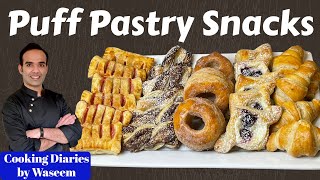 5 Sweet Puff Pastry Snacks  Puff Pastry Recipe Ideas  Cooking Diaries by Waseem [upl. by Lopes]