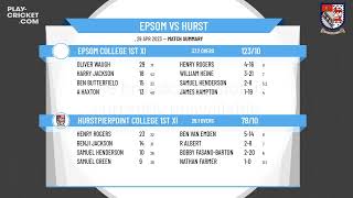 ECB Friendly  Epsom College 1st XI v Hurstpierpoint College 1st XI [upl. by Grethel]