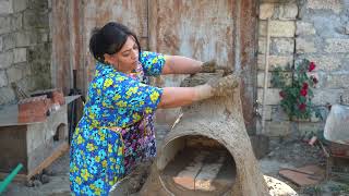 Girl Built a Clay Oven for Pizza in the Village [upl. by Kirshbaum]