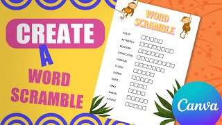 Create a Word Scramble Puzzle in Canva for Free  Easy Tutorial [upl. by Nelyag]