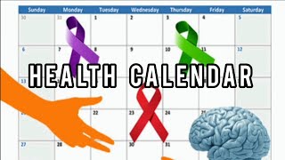 Health calendar health awareness days part 1 [upl. by Olga]