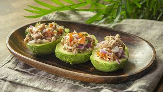 Aguacates rellenos de ensalada de atún 🥑🐟🍅  🥑 Guacamouly [upl. by Elli893]