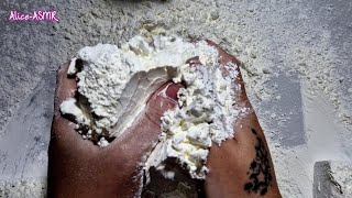 Extremely Soft Gym Chalk Topped With Squeaky Cornstarch  Oddly Satisfying Asmr  Powder Play asmr [upl. by Redle]