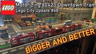 Motorizing 60423 Downtown Tram and ballasting switch and turn track  Lego City Update 68 [upl. by Akeemaj]