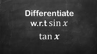 How to differentiate tan x wrt sin x  Derivative of Parametric Functions [upl. by Esital346]