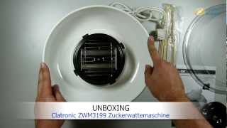 Clatronic ZWM3199 Zuckerwattemaschine ausgepackt bei computeruniverse HD [upl. by Idihc]