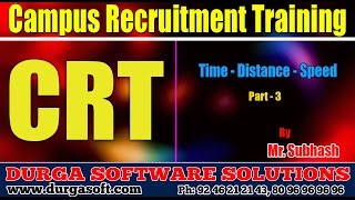 Campus Recruitment Training CRT Aptitude Time and Distance and Speed Part3 [upl. by Bettina503]