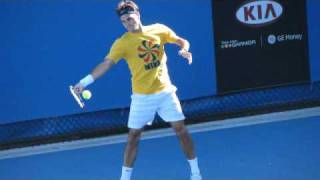 Roger Federer Practicing at the 2009 Australian Open [upl. by Rehpretsirhc]