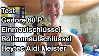 Test Gedore Einmaulschlüssel  Rollenmaulschlüssel Heytec Test  Aldi Meister Werkzeug Test [upl. by Ecirad]