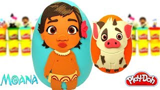 Ovos Surpresas da Bebê Moana e Pua de Massinha Play Doh [upl. by Asselam]