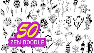 Flower doodles zen doodle art and tangle art sample pattern drawings for beginners [upl. by Bower]