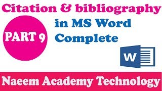 Citation amp Bibliography in Ms Word Urdu Hindi Tutorial [upl. by Peta]