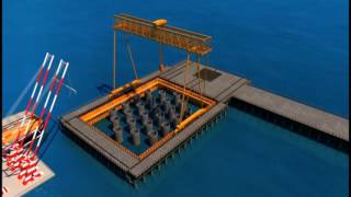 Construction of Locktype Steel Sheet Pile Cofferdam [upl. by Ellenahc66]