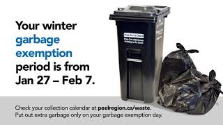 Region of Peel winter garbage exemption period [upl. by Einhapets147]