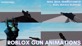 ROBLOX M416 M134 Minigun Remington 870 Dual Silenced Deagle Animation POV [upl. by Ailegra]