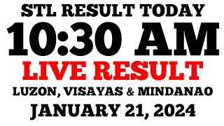 STL Result Today 1030AM Draw January 21 2024 Sunday STL LIVE Result Luzon Visayas and Mindanao [upl. by Ronna238]