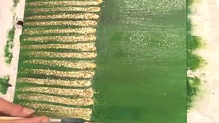 DIY Abstract Glitter Wall Art  Green and Gold Glitter Wall Decor [upl. by Benedict]