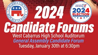 2024 Cabarrus County General Assembly State House Republican Candidate Forum [upl. by Inhoj869]