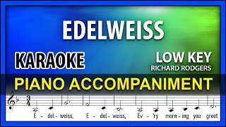 Edelweiss Karaoke The Sound of Music Low Key [upl. by Ulrika]